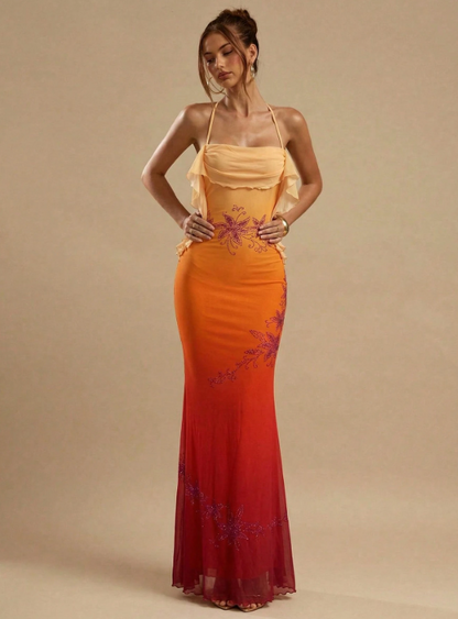 Stella Floral Ruffle Maxi Dress