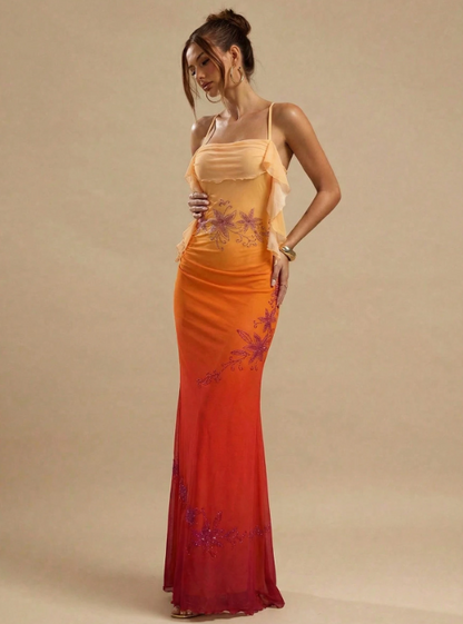 Stella Floral Ruffle Maxi Dress