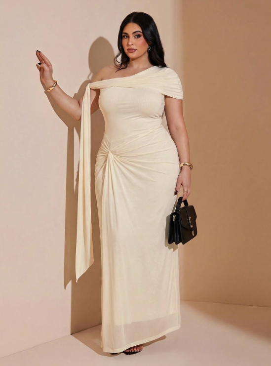 Yenela Asymmetric Maxi Dress