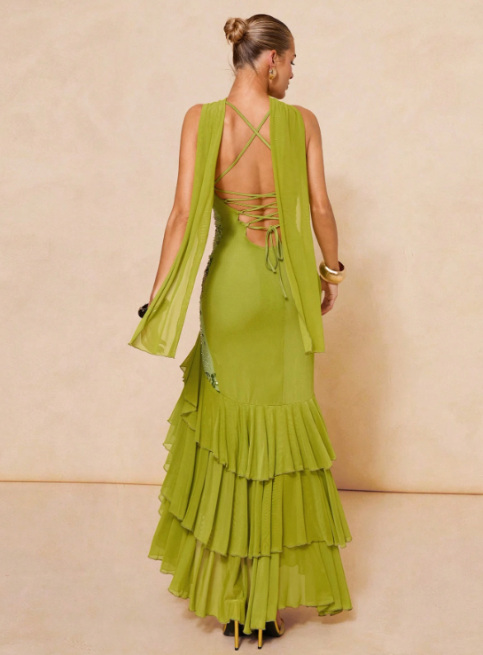 Olivia Sequin Embellished Maxi Dress