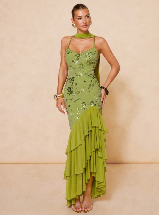 Olivia Sequin Embellished Maxi Dress