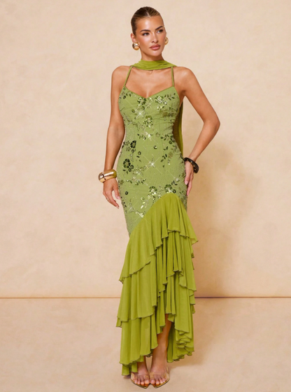 Olivia Sequin Embellished Maxi Dress