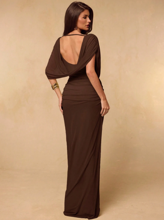 Sophia Off-Shoulder Draped Maxi Dress