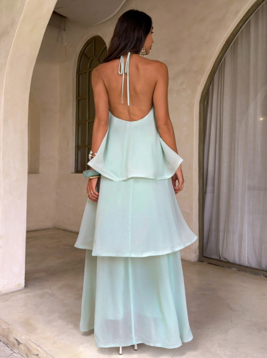 Ava Multi-Layer Ruffle Romantic Maxi Dress