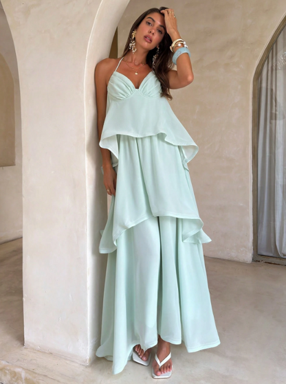 Ava Multi-Layer Ruffle Romantic Maxi Dress