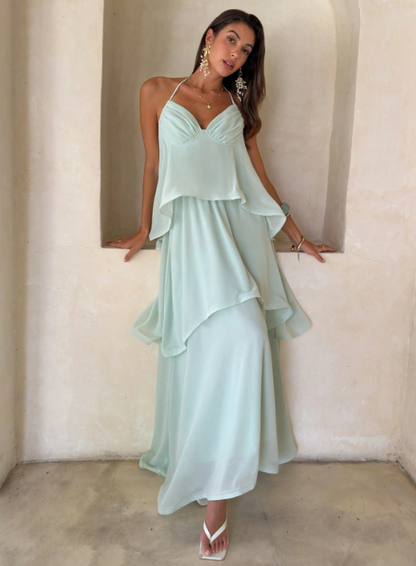 Ava Multi-Layer Ruffle Romantic Maxi Dress