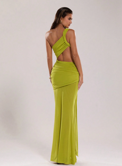 Valentina Spaghetti Strap Hollow-Out Super Maxi Dress