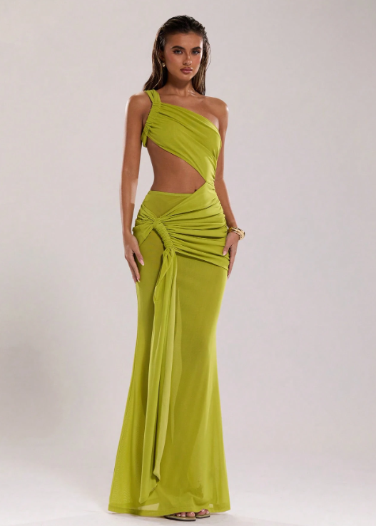 Valentina Spaghetti Strap Hollow-Out Super Maxi Dress