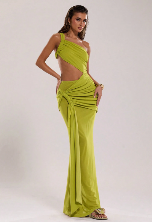 Valentina Spaghetti Strap Hollow-Out Super Maxi Dress