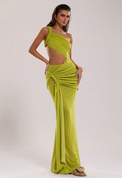 Valentina Spaghetti Strap Hollow-Out Super Maxi Dress
