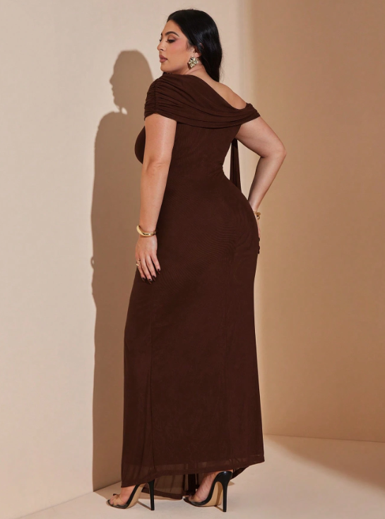 Tiffany Coffee Brown Maxi Dress