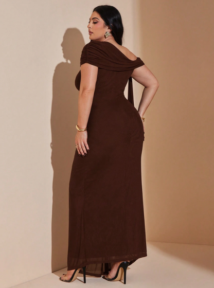 Tiffany Coffee Brown Maxi Dress