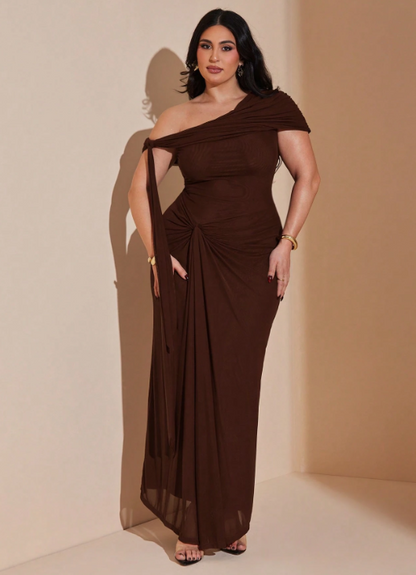 Tiffany Coffee Brown Maxi Dress