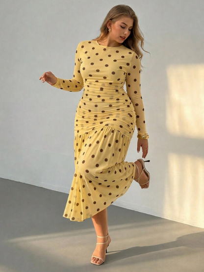 Rebecca Polka Dot Midi Dress