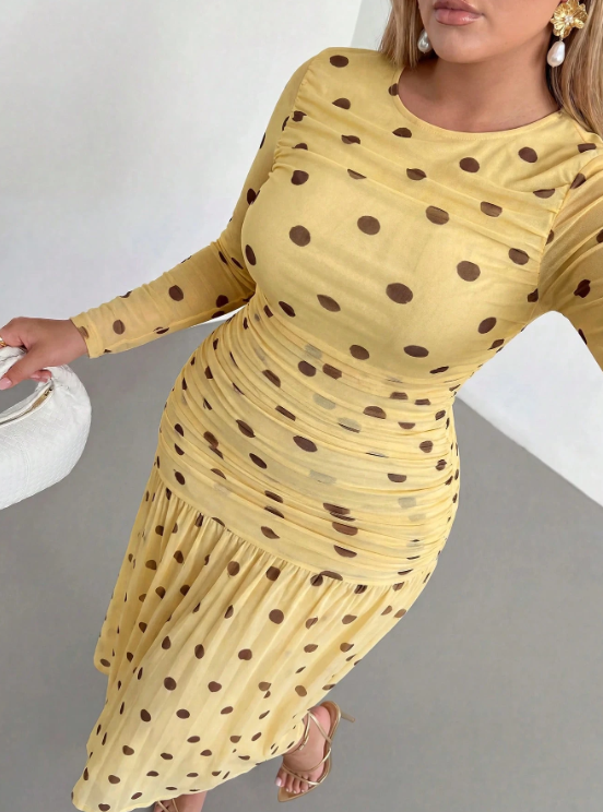 Rebecca Polka Dot Midi Dress
