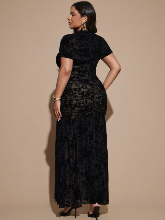 Zorah Floral Maxi Dress - Black