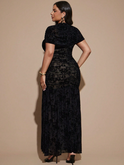 Zorah Floral Maxi Dress - Black