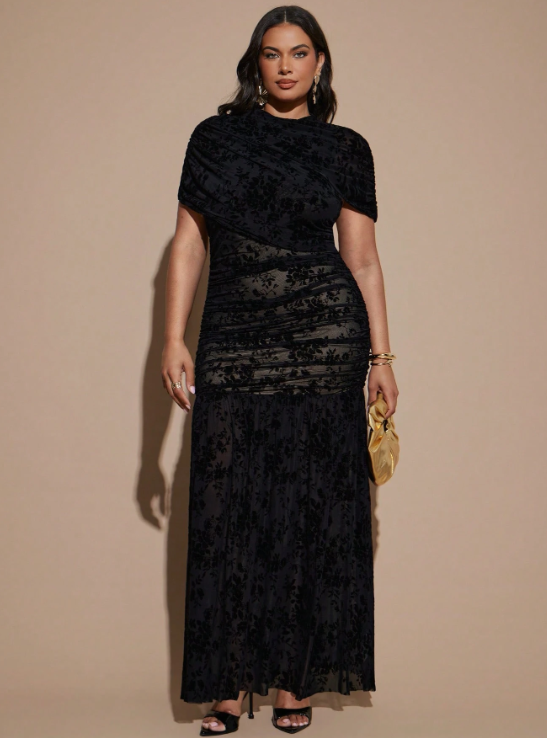 Zorah Floral Maxi Dress - Black