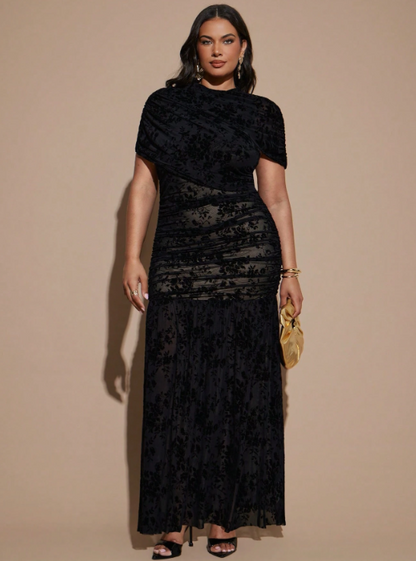 Zorah Floral Maxi Dress - Black