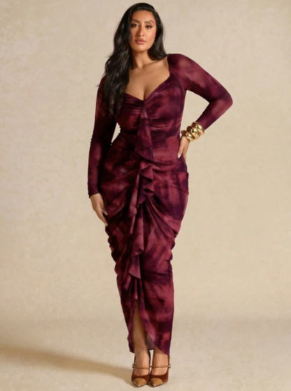 Anna Ruffle Trim Maxi Dress