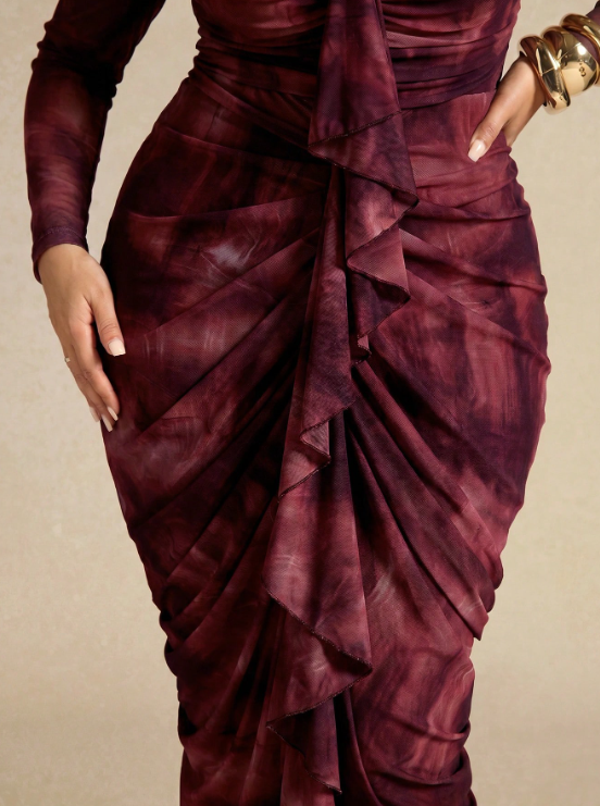 Anna Ruffle Trim Maxi Dress