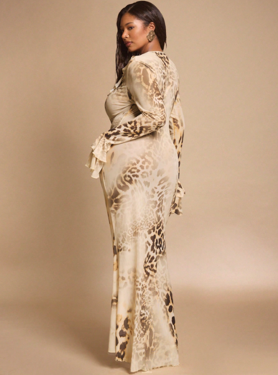 Sarah Leopard Print Maxi Dress