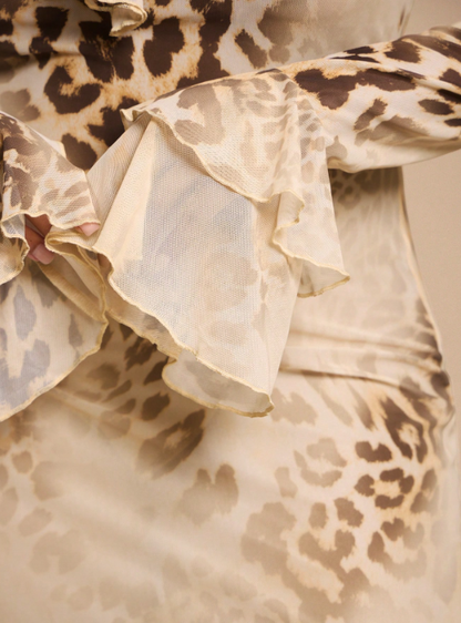 Sarah Leopard Print Maxi Dress