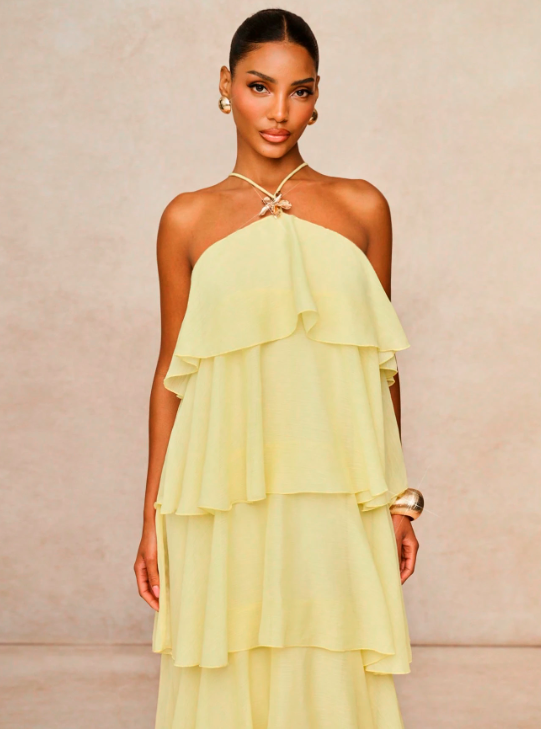 Paloma Tiered Chiffon Maxi Dress