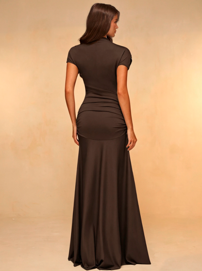 Solène Asymmetric Neck Cutout Maxi Dress