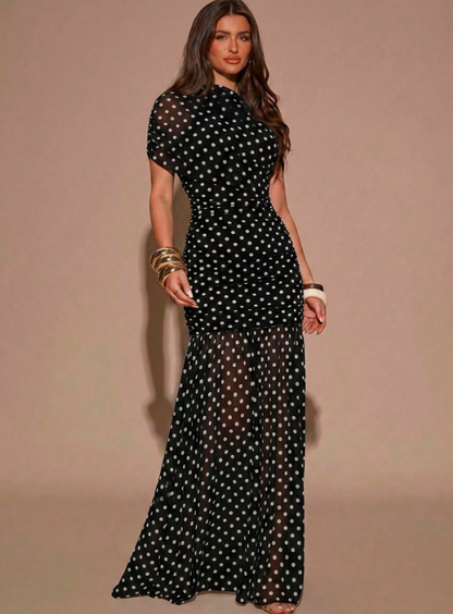 Gabrielle Polka Dot Maxi Dress