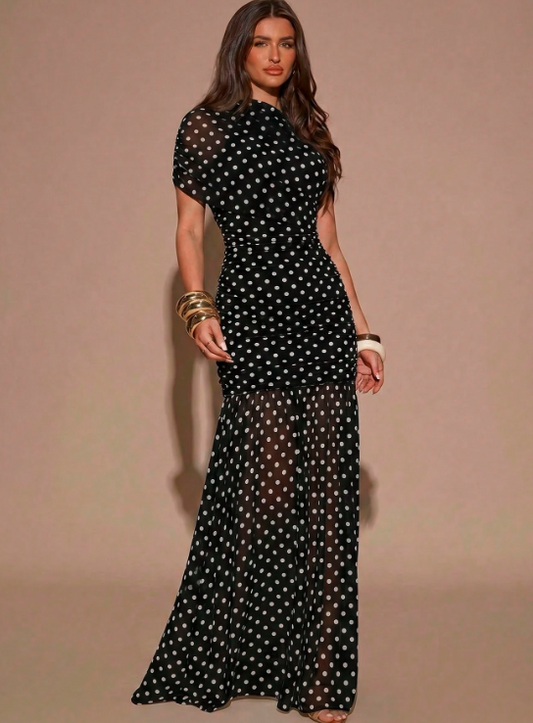 Gabrielle Polka Dot Maxi Dress
