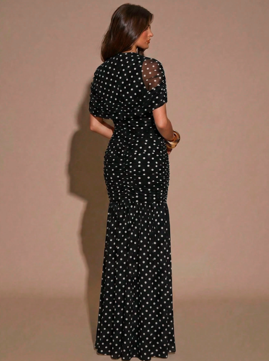 Gabrielle Polka Dot Maxi Dress