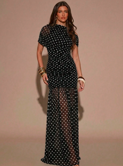 Gabrielle Polka Dot Maxi Dress