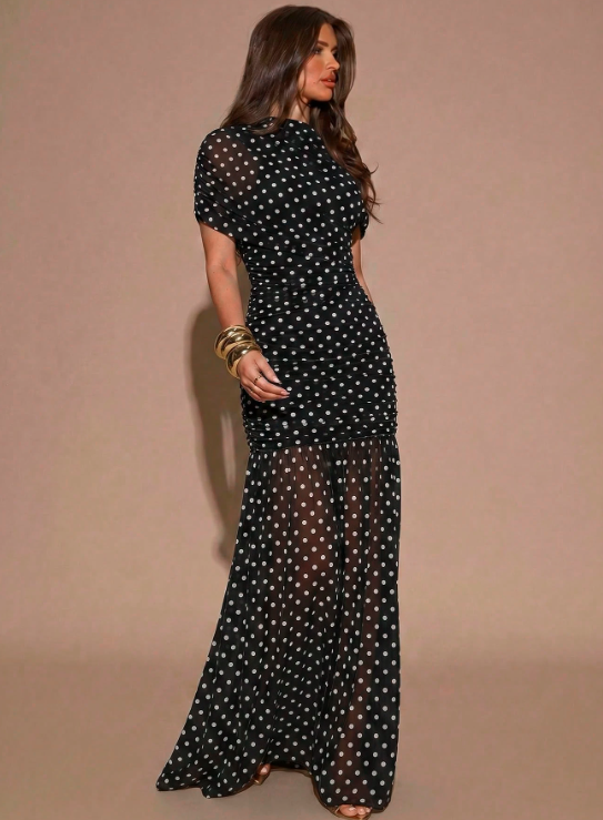 Gabrielle Polka Dot Maxi Dress