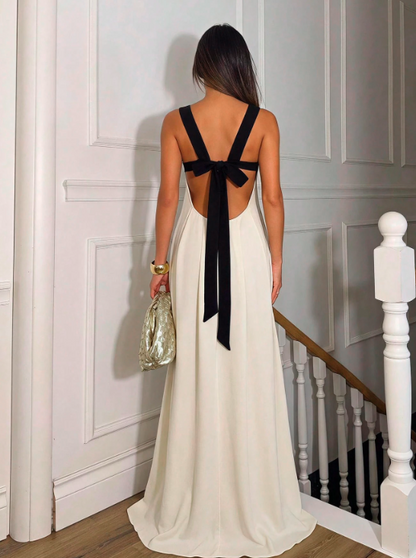 Delphine Backless Tie-Up Maxi Dress