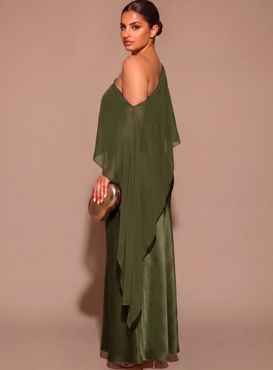 Fleurine Asymmetrical Shoulder Dress