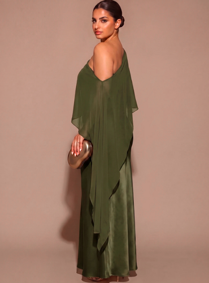 Fleurine Asymmetrical Shoulder Dress