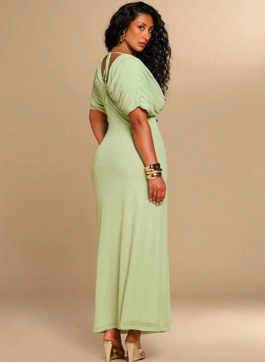 Elodie Lime Green Midi Dress