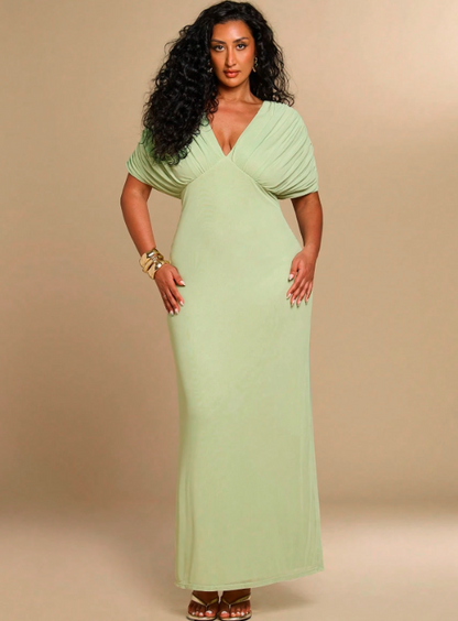 Elodie Lime Green Midi Dress