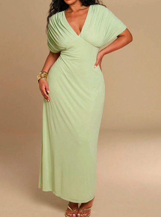 Elodie Lime Green Midi Dress