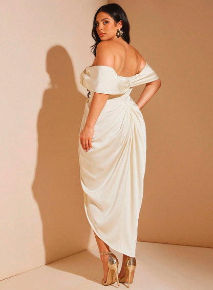 Evangeline Midi Dress - Apricot