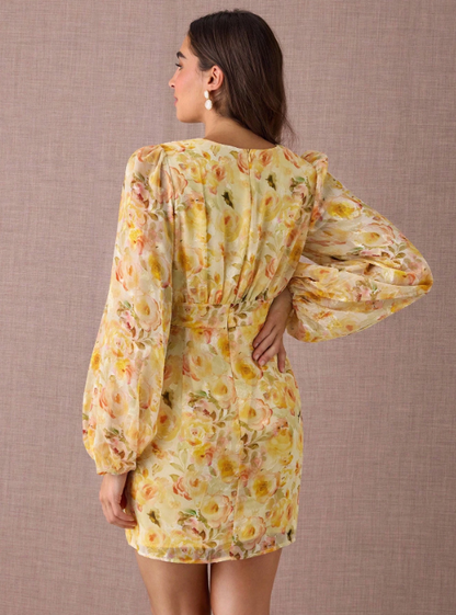 SOPHIE FLORAL PUFF SLEEVE DRESS