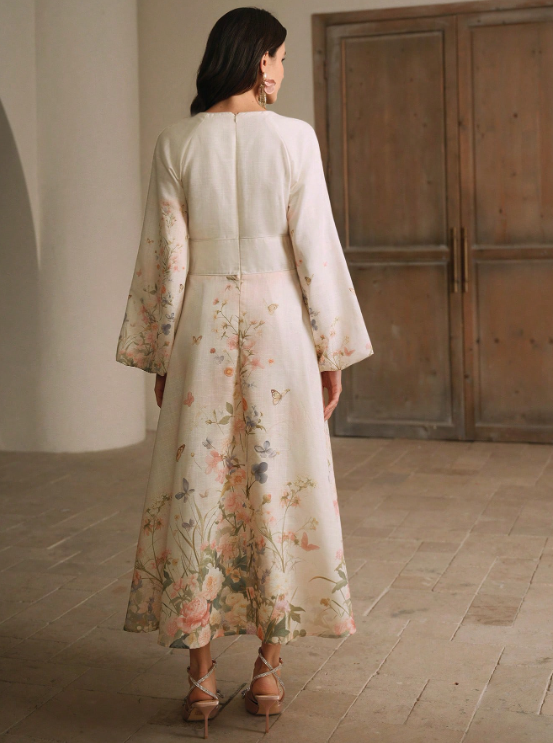 LENORA FLORAL MIDI DRESS