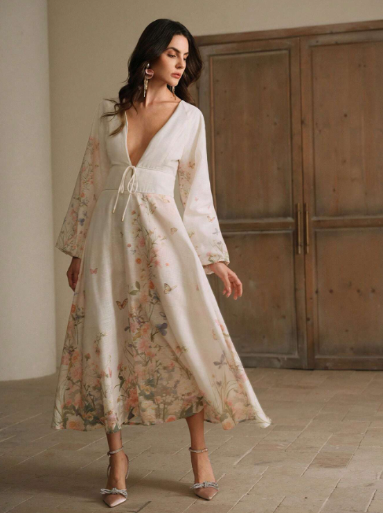 LENORA FLORAL MIDI DRESS