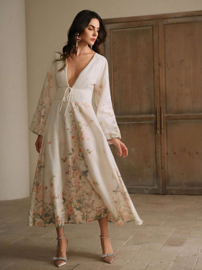 LENORA FLORAL MIDI DRESS