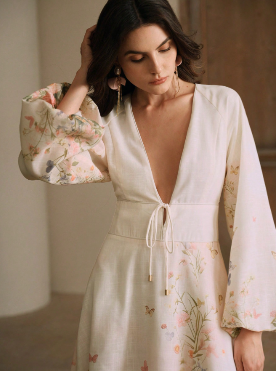 LENORA FLORAL MIDI DRESS