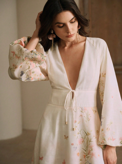 LENORA FLORAL MIDI DRESS