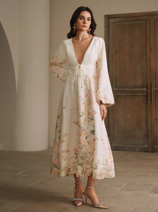 LENORA FLORAL MIDI DRESS