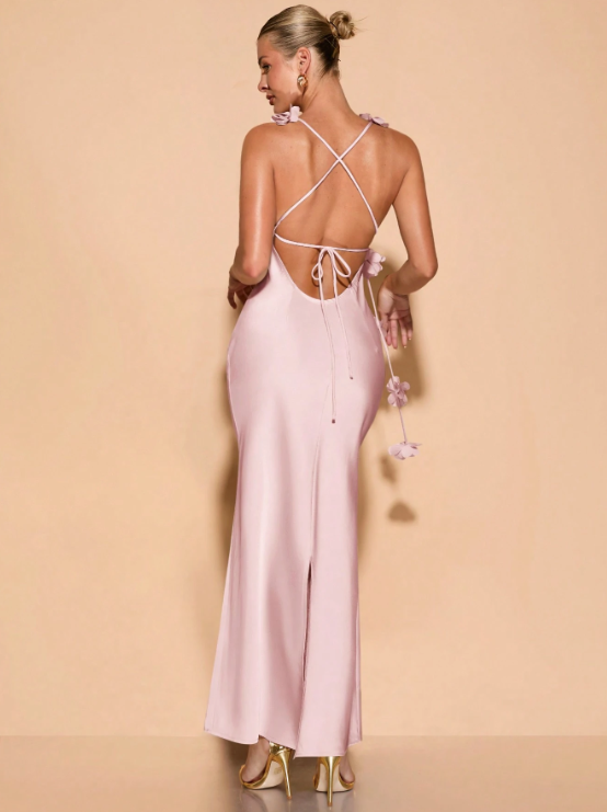 LANEY SATIN FLORAL DRESS