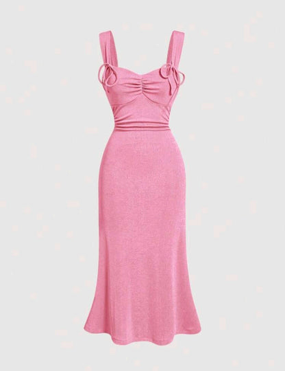 Kelda Tie Front Cami Dress - Pink